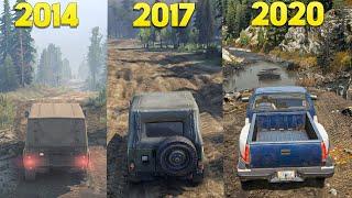 Evolution of Spintires Games - SnowRunner and Mudrunner All Games Gameplay