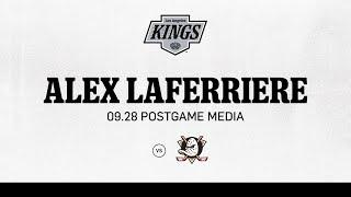 Forward Alex Laferriere | 09.28 LA Kings win over Anaheim Ducks | Postgame Media