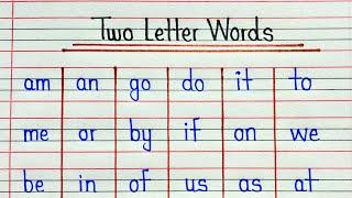 Two letter words writing practice | Handwriting practice on 4 line page | Phonics lesson