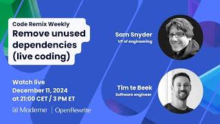 Code Remix Weekly | Remove unused dependencies (live coding)