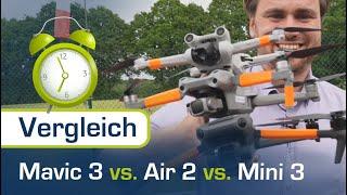 Flugzeitvergleich zwischen der Mavic 3, Mini 3 Pro und Mavic Air 2!