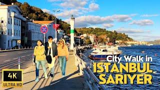 Istanbul, Turkey  Sariyer 4K Walking Tour 2024 | Bosphorus Breathtaking Vibes in Rich Neighborhood