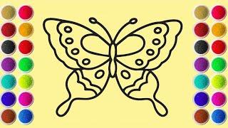 Sand painting drawing butterfly