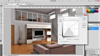 Photoshop - interior render enchancement