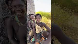 Hadzabe Tribe bushmen say new English words for the first time while Chabba laughs 