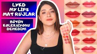 LYKD MYLIPS MAT RUJ KOLEKSİYONU | 14 RENK DENEDİM! | İZLEMEDEN ALMAYIN #lykd #lykdmatruj