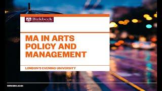 MA Arts Policy and Management