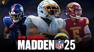 Chargers at Giants | vs Commanders - Madden Simulation (2025) | Director LIVE