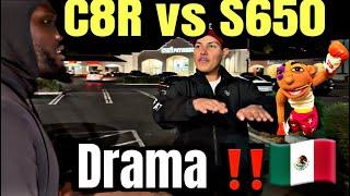 C8R corvette vs S650 Mustang in Mexico #ford #chevy #coldstart #mustang