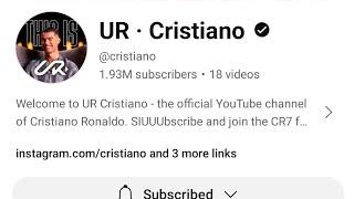 ur Cristiano Ronaldo channel | Cristiano Ronaldo official YouTube channel | Cr7 channel