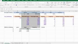 Find Number of Data Points within 1, 2 or 3 St Deviations in Excel