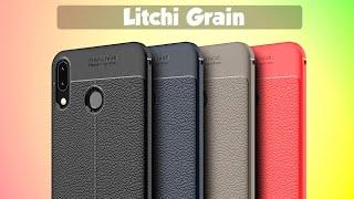 Силиконовый матовый чехол с кожаной текстурой Litchi Grain