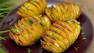 Baked potatoes with garlic and butter. Delicious and easy!