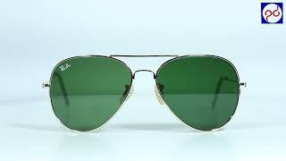 Famous rayban aviator sunglasses || GREEN LENSE ||METALLIC LIGHT GOLD FRAME #sunglasess #rayban