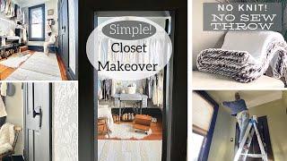 Home Decor DIY: Closet Makeover 2022 on a budget, No knit no sew Blanket! | ASMR home decor diy