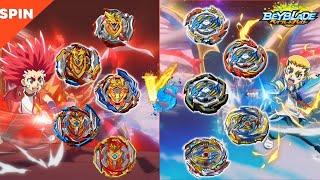 【ALL Achilles VS ALL Dragon】Beyblade Burst Sparking relay battle 베이블레이드 버스트 슈퍼킹 올 아킬레스 VS 올 드래곤 릴레이