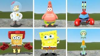 PLAYING AS ALL SPONGEBOB CHARACTERS In Garry's Mod!!