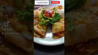 Homemade fried flour tortilla Mexican pizza #shorts #scarfcooks #foodlover #foodtiktok