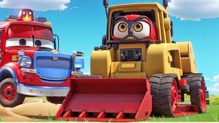 Bulldozer, Firetruck +Wheels on the Bus_01_03 - Baby songs - Nursery Rhymes & Kids Songs