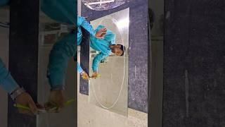 5mm mirror glass oval shape cutting#trending #glasscutting #nzd #sk #trend #shortvideo