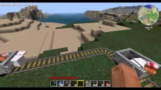 Minecraft - Chicken and Pig driving with Minecarts