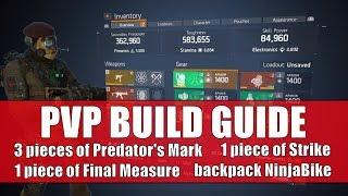 The Division 1.8.3 | PVP BUILD GUIDE | 3 PREDATOR/1 FM/1 STRIKER/NINJA BIKE