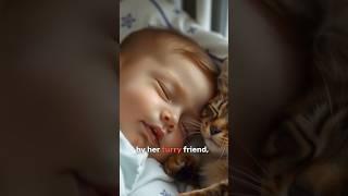 A heartwarming bedtime tale, the cat, bringing comfort to a crying baby in the quiet of the night.