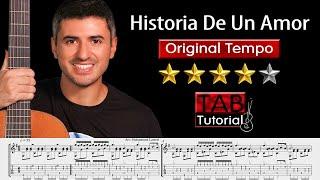 Historia De Un Amor | Fingerstyle guitar tutorial + Sheet & Tab