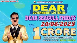 LOTTERY LIVE DEAR 8 PM 20.06.2025 NAGALAND STATE LOTTERY LIVE DRAW LOTTERY SAMBAD LIVE FROM KOHIMA