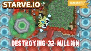 Starve.io - INSANE RAIDS, DESTROYING 32,000,000.000 SCORE NORMAL MODE WORLD RECORD ATTEMPT