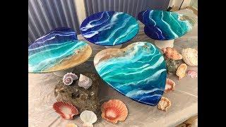 55 - Epoxy Resin Art - Hearts of the Ocean - 2 Sided Resin Art Project