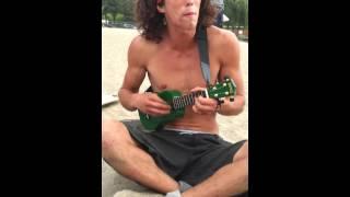 Kai The Hatchet Wielding Guy Plays Wagon Wheel on Green Ukulele