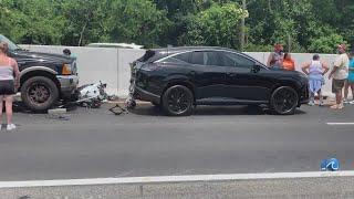 Motorcyclist dead after three-vehicle crash on I-64 in Hampton