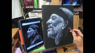 Mr Gast Art Paints Willie Nelson