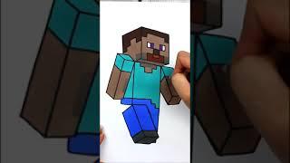 How to Draw Steve Minecraft #shorts