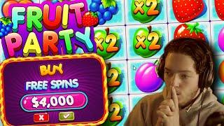 I bought five $1000 bonus buys on fruit party.. (STAKE)