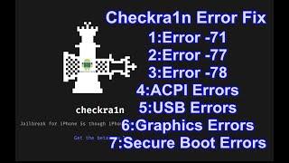 How to Fix [Error -71,Error -77,Error -78,Secure Boot Errors] in Jailbreak Checkra1n & Bootra1n.