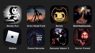 Bendy Run, Siren Head Field, Bendy, Siren Head Goosebumps Horror, Roblox Piggy, Forest Monster...