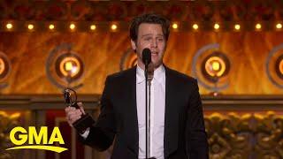 Jonathan Groff gives a heartfelt speech winning his 1st Tony Award