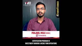 Prajwal Ingle | Investment Banking Course Feedback | I - Banking Career