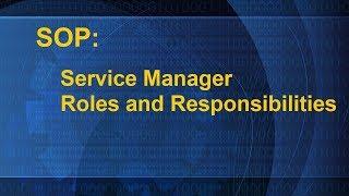 SOP: Service Manager Roles and Responsibilities