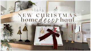 2024 CHRISTMAS HOME DECOR HAUL  new holiday decor and styling ideas - burgundy, brass + brown