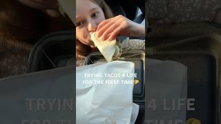 Trying tacos for life for the first time #mukbang #tacos #fyp #food ￼