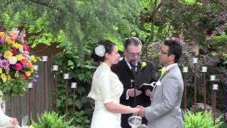 Traditional Wedding Vows Outdoor Garden Wine and Roses