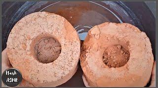 Hollow shape Red brick dirt Water crumbling #asmr