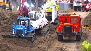 Road Construction Site RC Trucks Excavators Caterpillar Wheel Loader Digger Hobbymesse Leipzig 2024