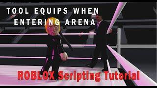 ROBLOX Scripting: Tool Equips While Touching a Part | Get weapon when in Arena [CODE IN DESC]