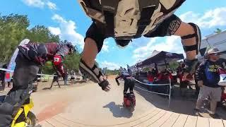 DRONE ATTACKS ZEN LEE - PRO OFFROAD EUC Race: OAK CITY #clarkpads #pitcycle