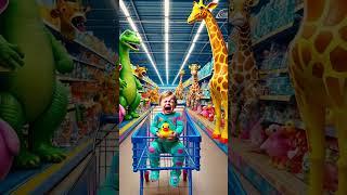 Evolution of toys：A group of evolved animal toys surround the child#funny #cute #cat #love #shorts