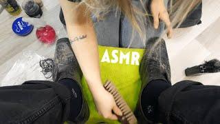 RAHATLA AYAKKABINI BOYUYORUM ( Türkçe asmr, no talking, brush )